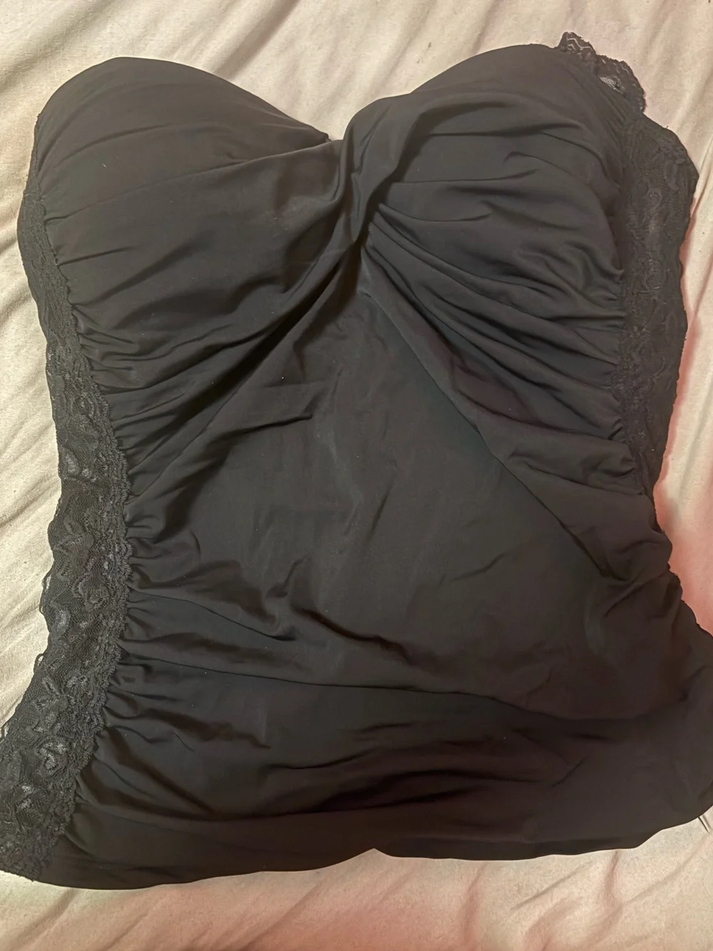 SPANX Black Lace-Detail Tube Top — Size 10- excellent condition